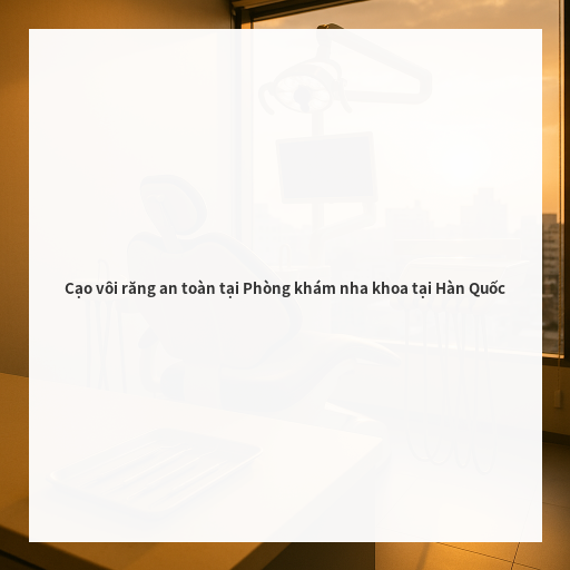 Cạo vôi răng an toàn tại Phòng khám nha khoa tại Hàn Quốc